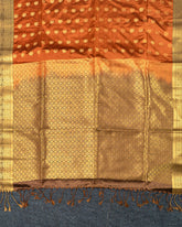 SC4585 -SOFT SILK WITH GOLD ZARI BUTTA AND CONTRAST BORDER
